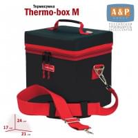 Термосумка "Thermo-box" (Термо-бокс). Размер М. Цвет: черный с красной окантовкой.