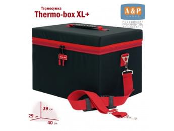 Термосумка "Thermo-box" (Термо-бокс). Размер XL Plus. Цвет: черный с красной окантовкой.