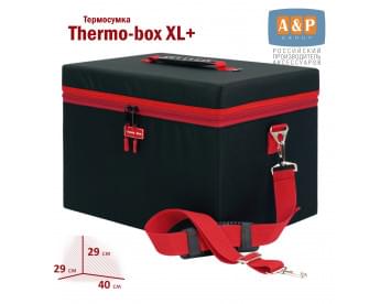 Термосумка "Thermo-box" (Термо-бокс). Размер XL Plus. Цвет: черный с красной окантовкой.