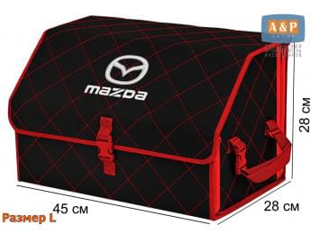 Органайзер-саквояж "Союз" в багажник Mazda (Мазда), размер L. Цвет: черный с красной прострочкой Ромб.