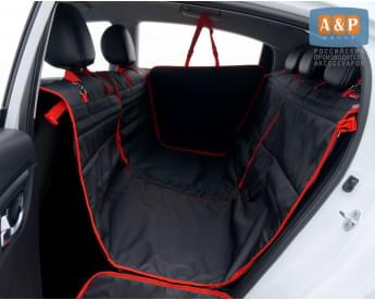 Автогамак Happy Dog Premium (Хэппи Дог Премиум). Цвет: черный с красной окантовкой.