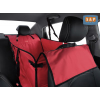 Автогамак Happy Dog Premium (Хэппи Дог Премиум). На 1/3 заднего сиденья. Цвет: красный с черной окантовкой.