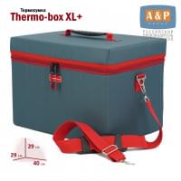 Термосумка "Thermo-box" (Термо-бокс). Размер XL Plus. Цвет: маренго с красной окантовкой.