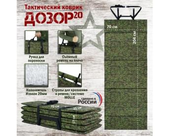 Коврик тактический "Дозор", толщина 20 мм. Цвет: ЕМР (цифра) с черными стропами.