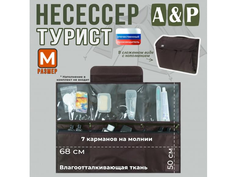 Несессер мужской дорожный "Турист" (размер M). 