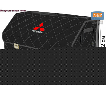 Органайзер-саквояж "Союз Премиум" в багажник Mitsubishi (Митсубиши), размер XL Plus. Цвет: черный с серой прострочкой Ромб.